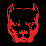 Bloodline Athletic Pit Bull Icon Red on Black